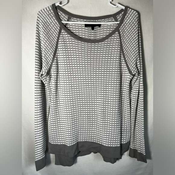 Rag & Bone Grey Striped Thin Open Knit Sweater Size S - Picture 1 of 6